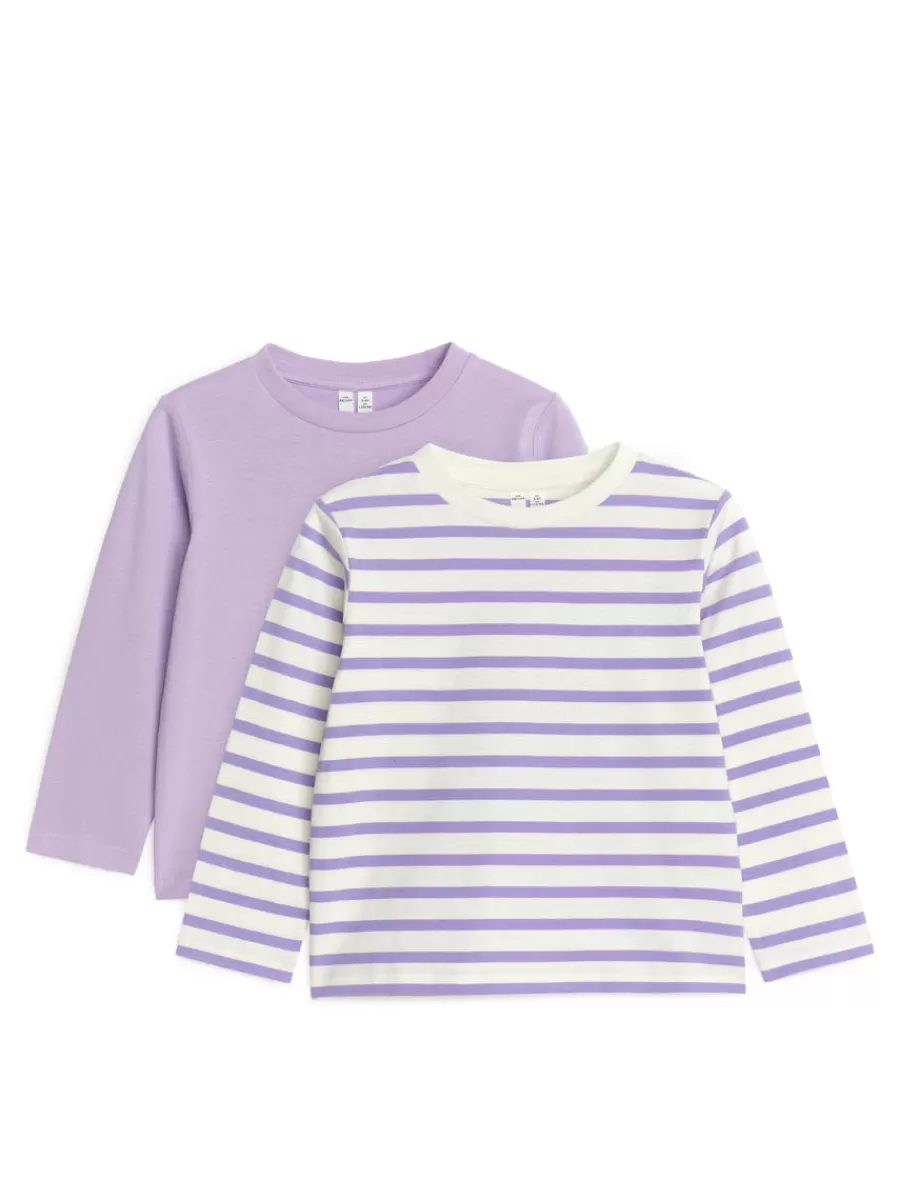 Clearance ARKET Long-Sleeved T-Shirt Set Of 2 Purple/White
