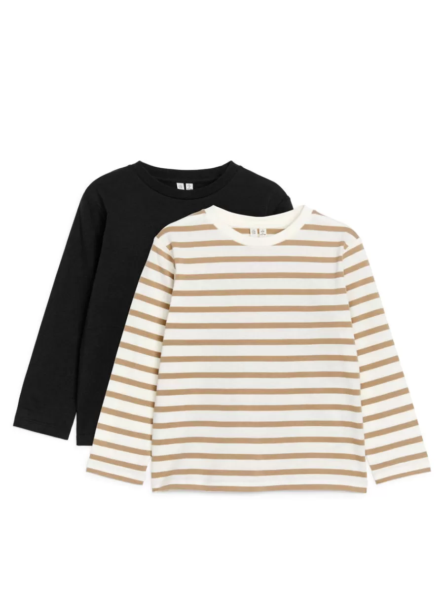 Outlet ARKET Long-Sleeved T-Shirt Set Of 2 Beige/Off White/Black