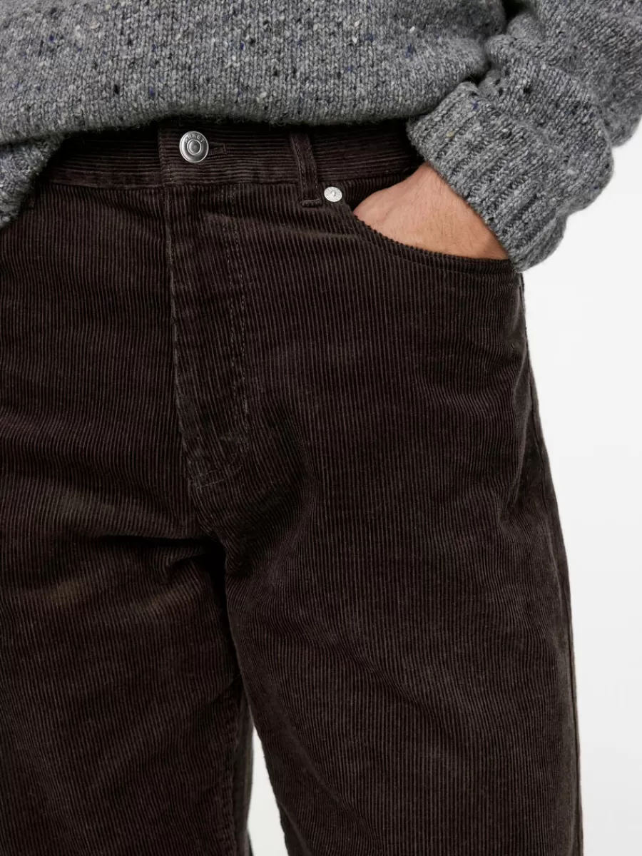 Fashion ARKET LOOSE Corduroy Trousers Dark Green