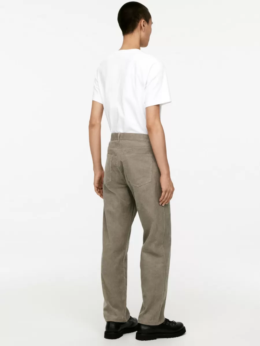 Best ARKET LOOSE Corduroy Trousers Light Mole