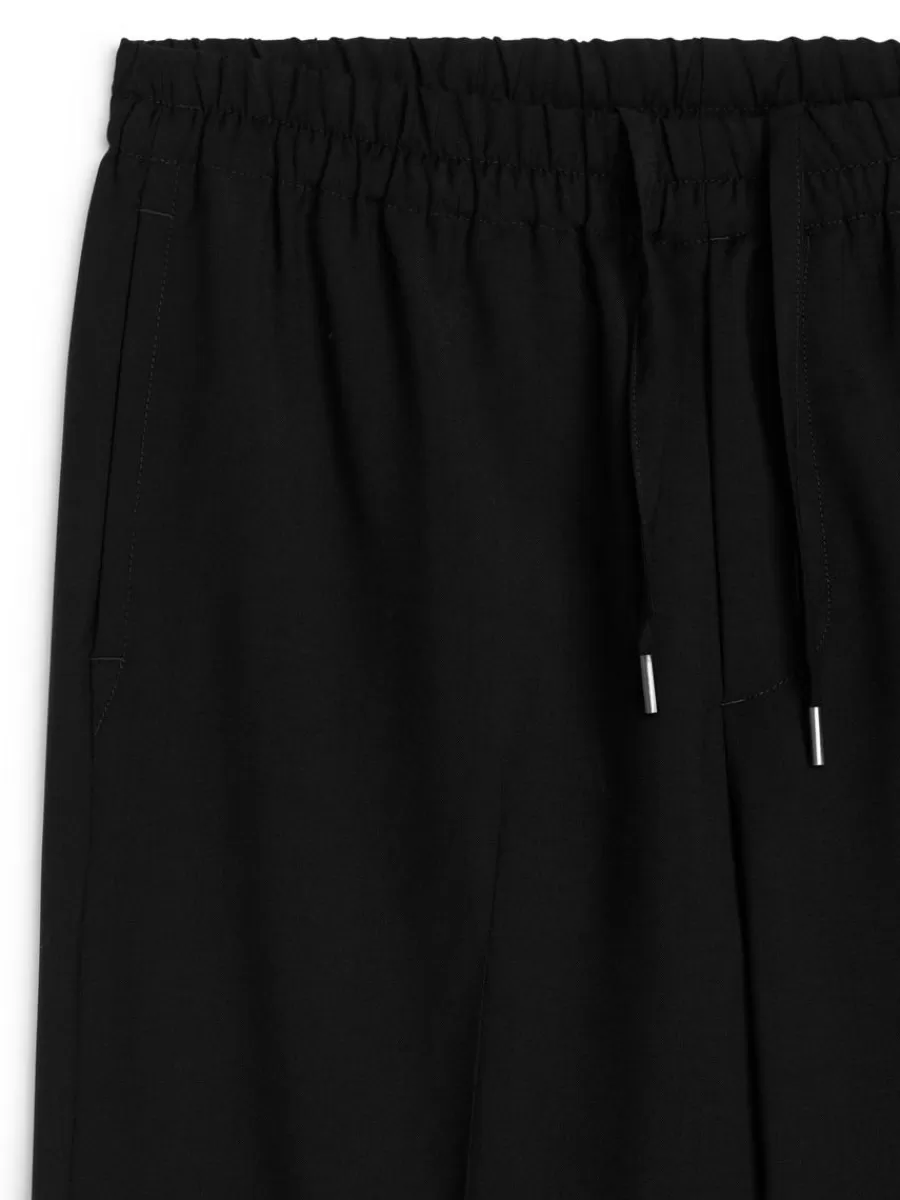 Outlet ARKET Loose Fit Wool Trousers Black