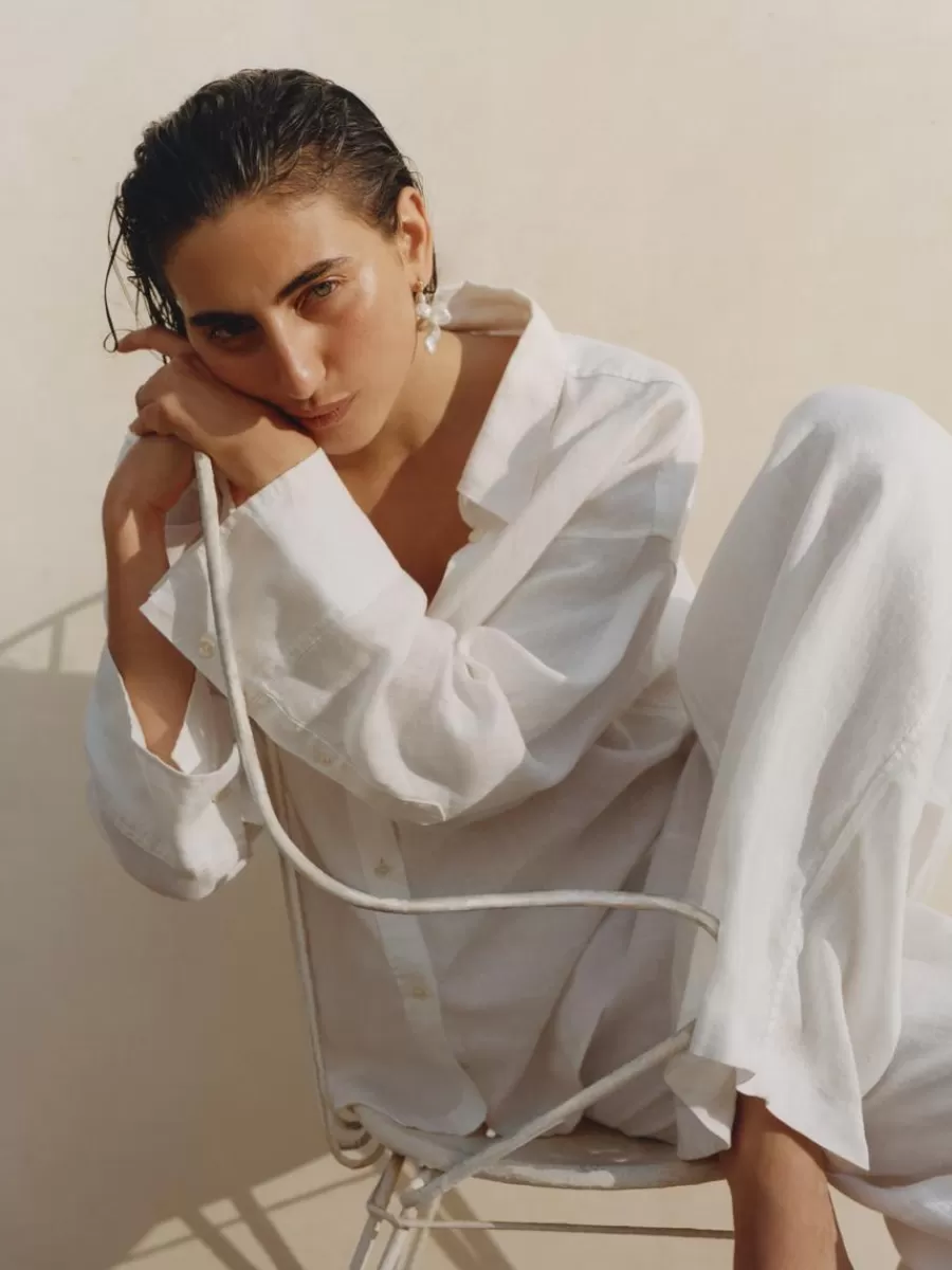 Store ARKET Loose Linen Shirt White