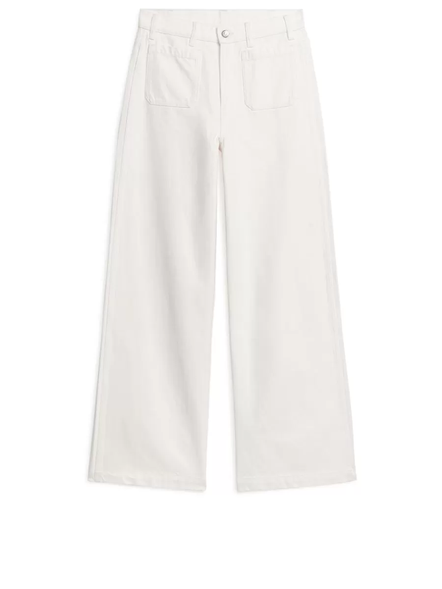 Cheap ARKET LUPINE High Flared Jeans White