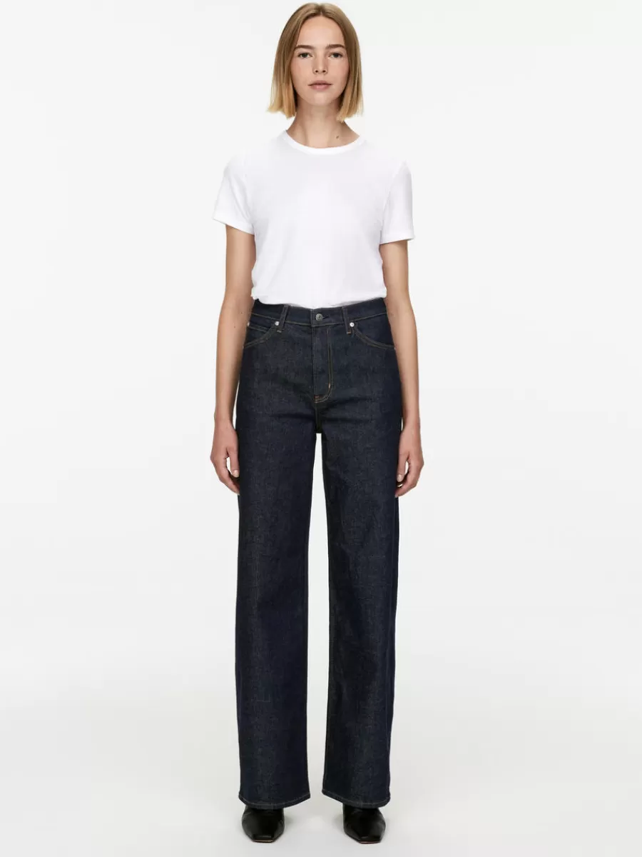 Shop ARKET LUPINE High Flared Stretch Jeans Dark Blue