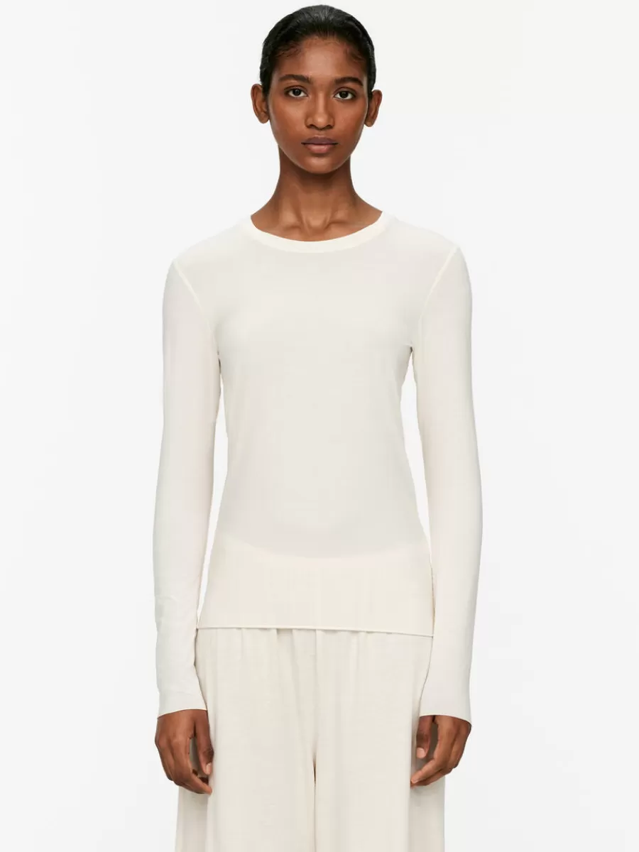 Store ARKET Lyocell Blend Long Sleeve Off White