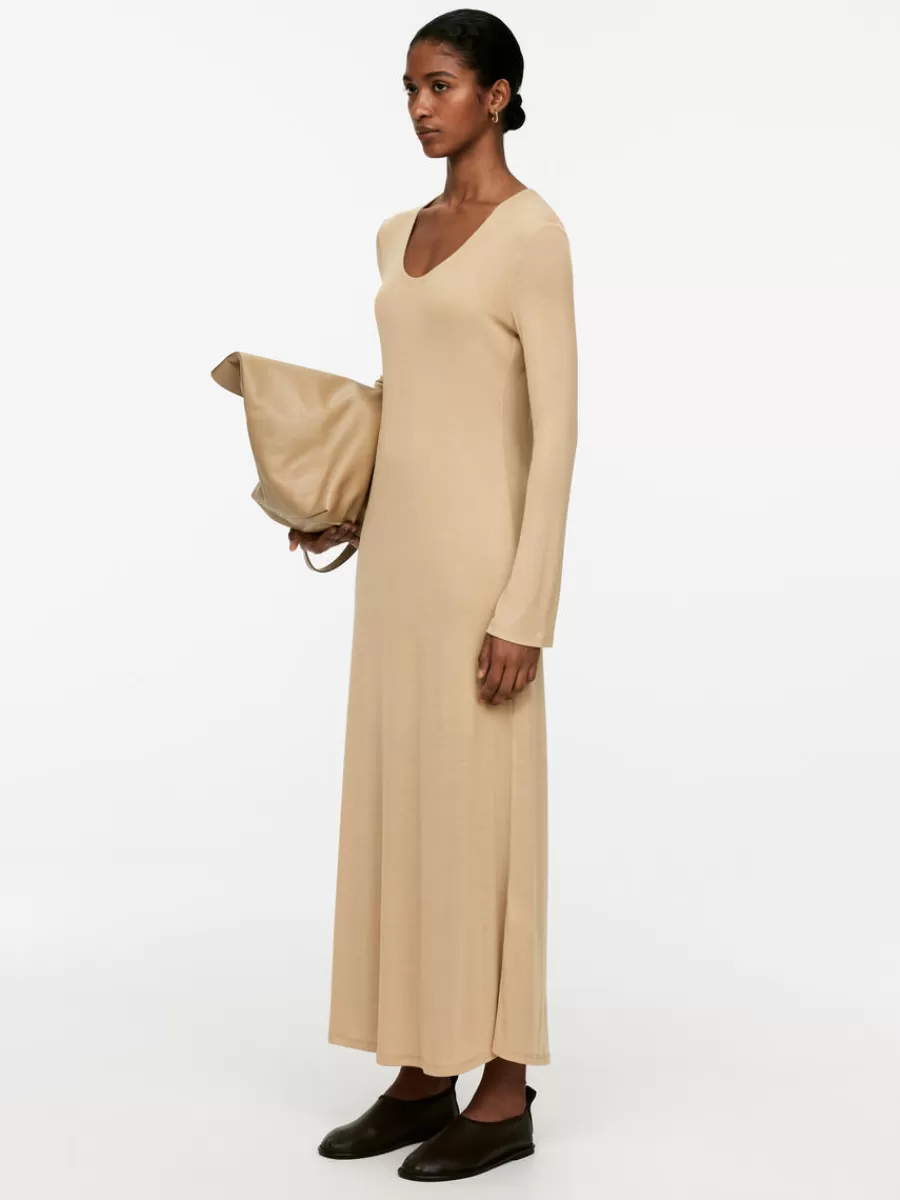 Shop ARKET Lyocell Maxi Dress Beige
