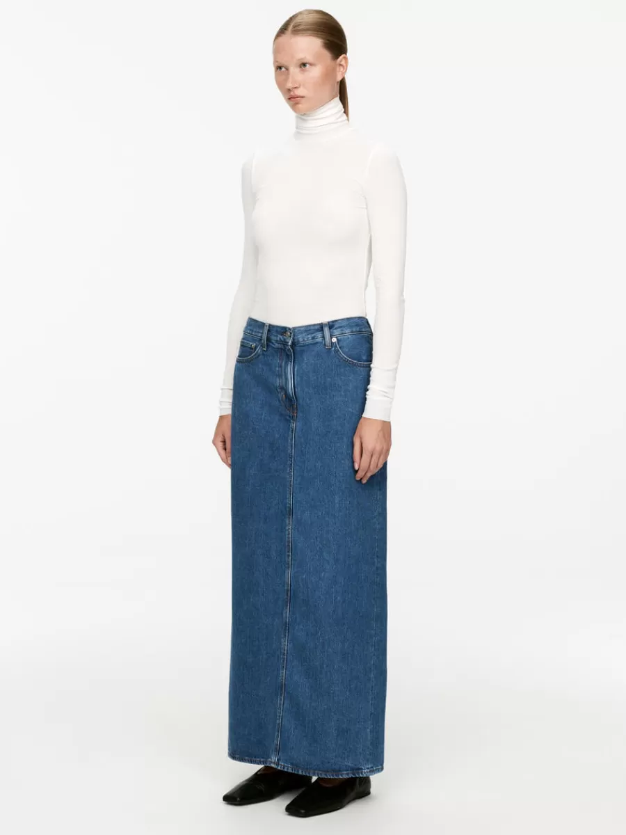 Discount ARKET Maxi Denim Skirt Blue