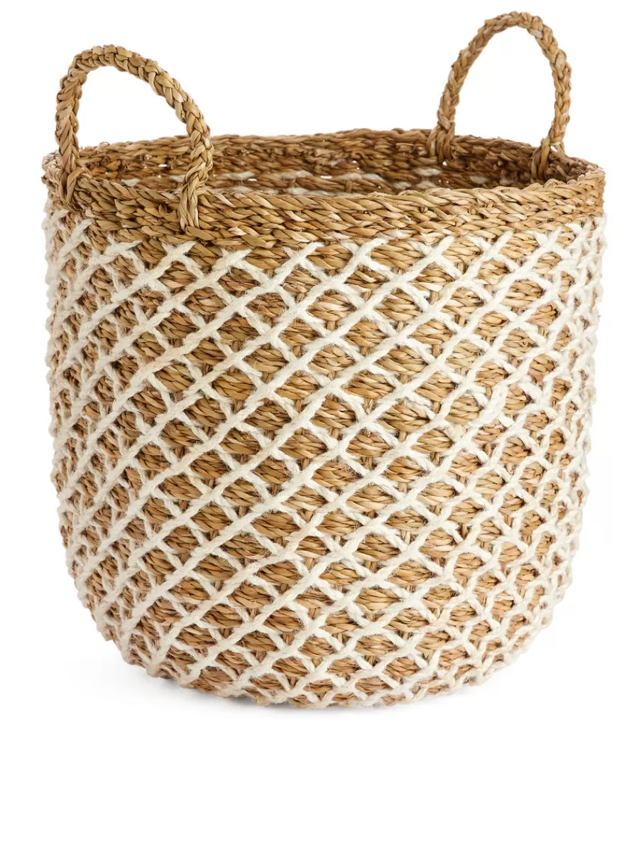 Cheap ARKET Medium Storage Basket Beige/Off White