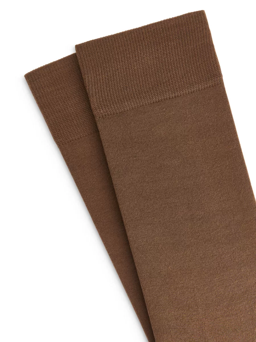 Fashion ARKET Mercerised Cotton Socks Plain Dark Mole