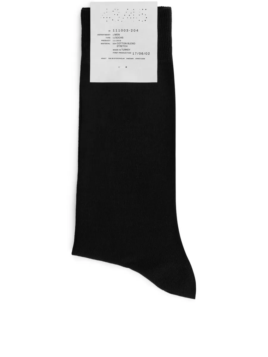 Flash Sale ARKET Mercerised Cotton Socks Plain Blue