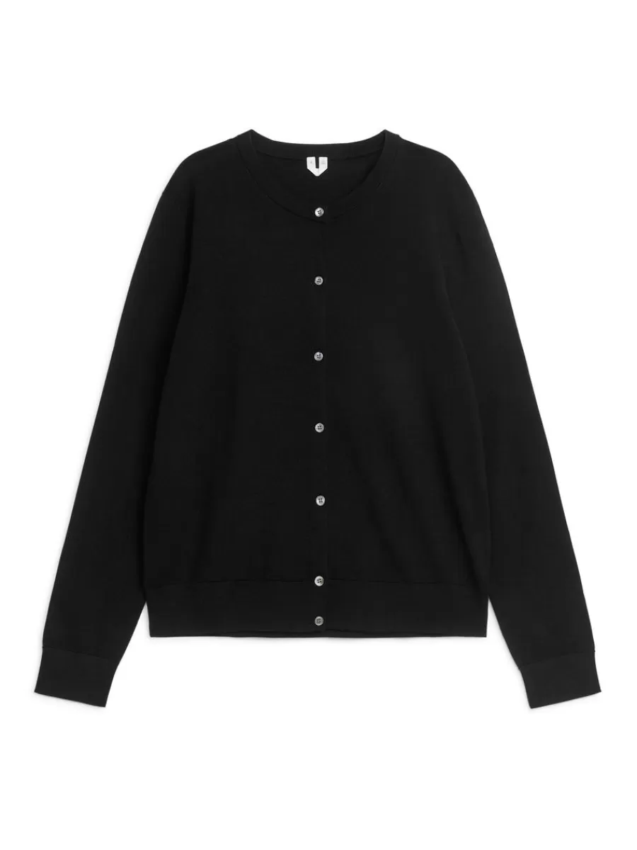 Flash Sale ARKET Merino Cardigan Black