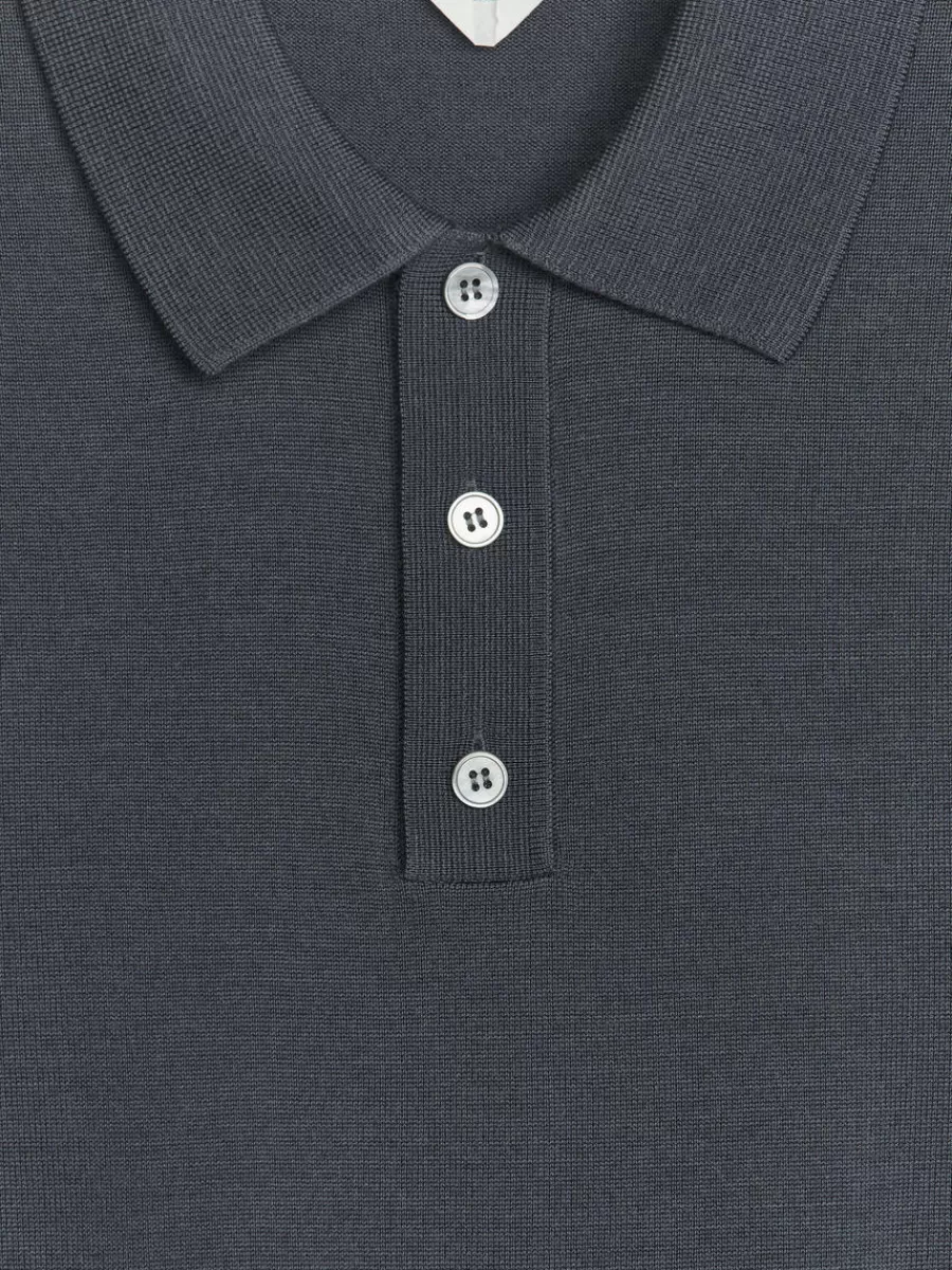 Store ARKET Merino Polo Jumper Dark Grey
