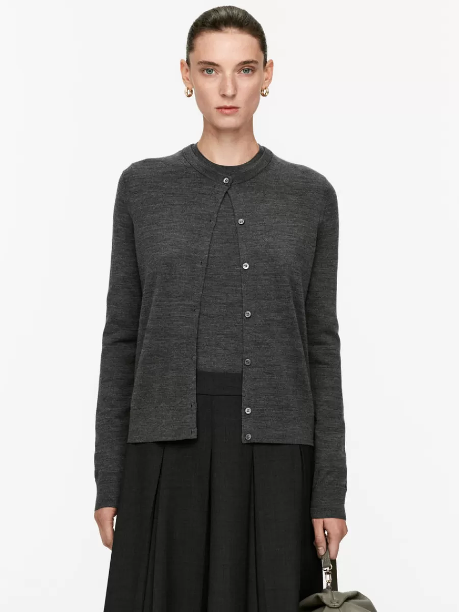 Outlet ARKET Merino Wool Cardigan Grey