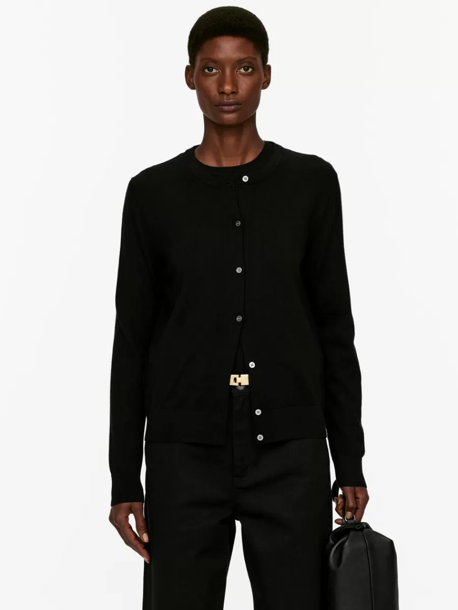 Cheap ARKET Merino Wool Cardigan Black