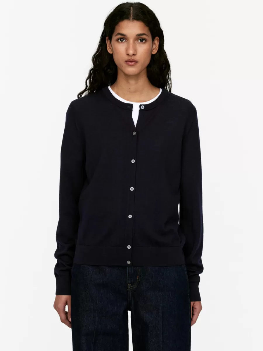 Cheap ARKET Merino Wool Cardigan Dark Blue
