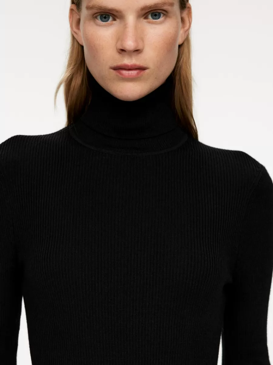 Hot ARKET Merino Wool Roll-Neck Black