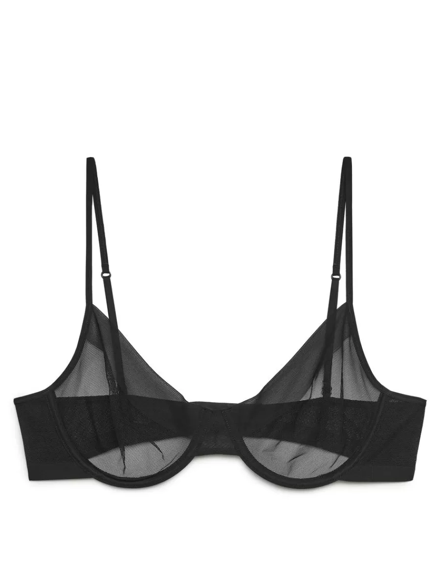 Outlet ARKET Mesh Wire Bra Black