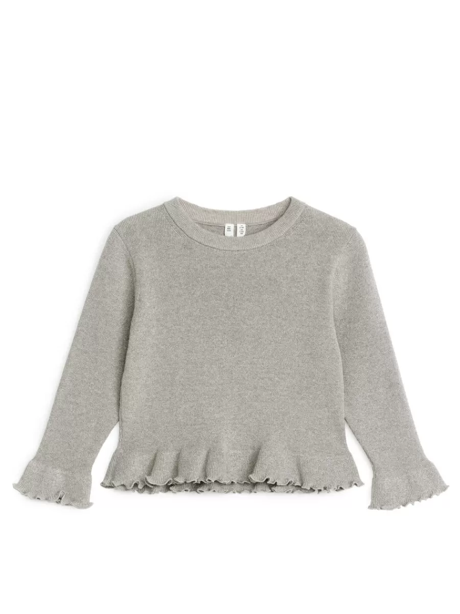 Flash Sale ARKET Metallic Frill Jumper Grey