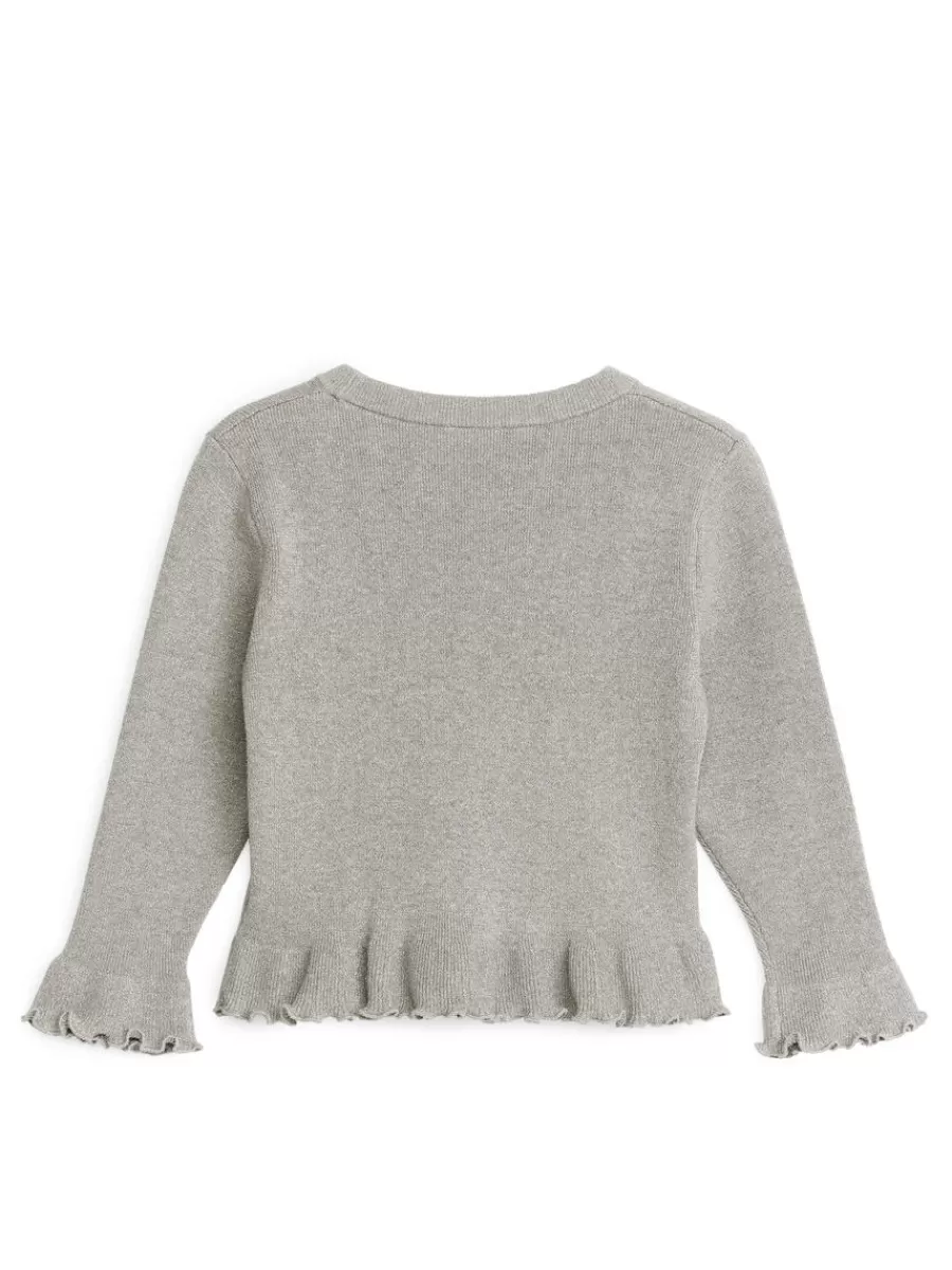 Flash Sale ARKET Metallic Frill Jumper Grey