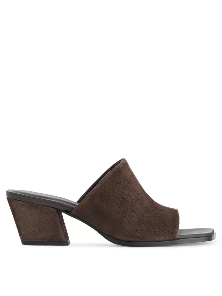 Clearance ARKET Mid-Heel Suede Sandals Brown