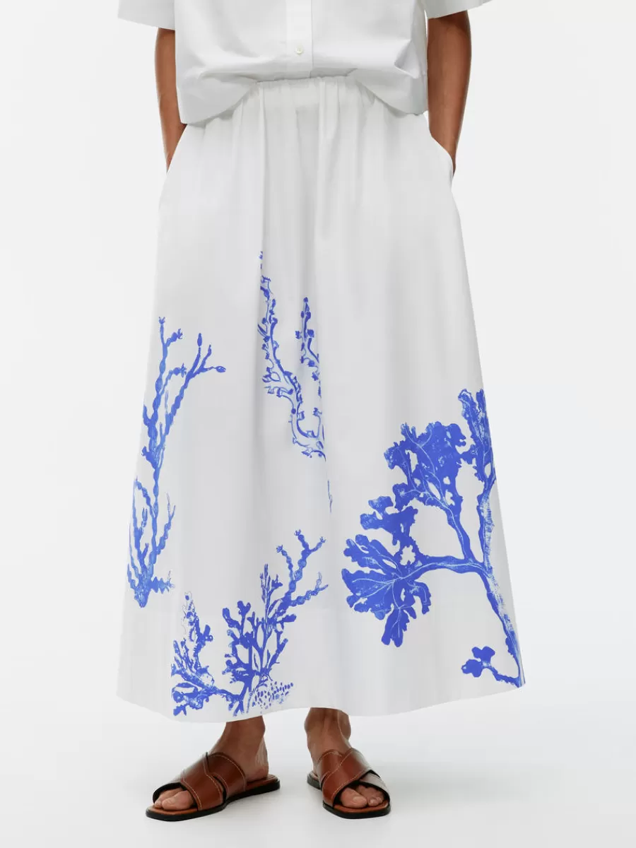 Hot ARKET Midi Cotton Skirt White