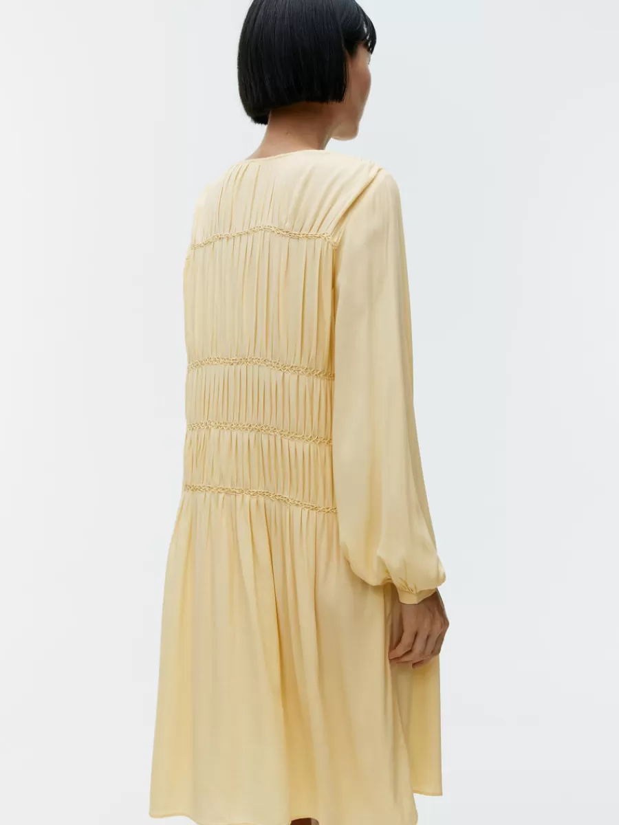 Best Sale ARKET Midi Smock Dress Pale Yellow
