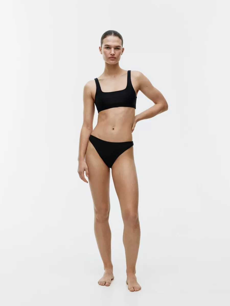 Store ARKET Mid-Waist Bikini Bottom Black