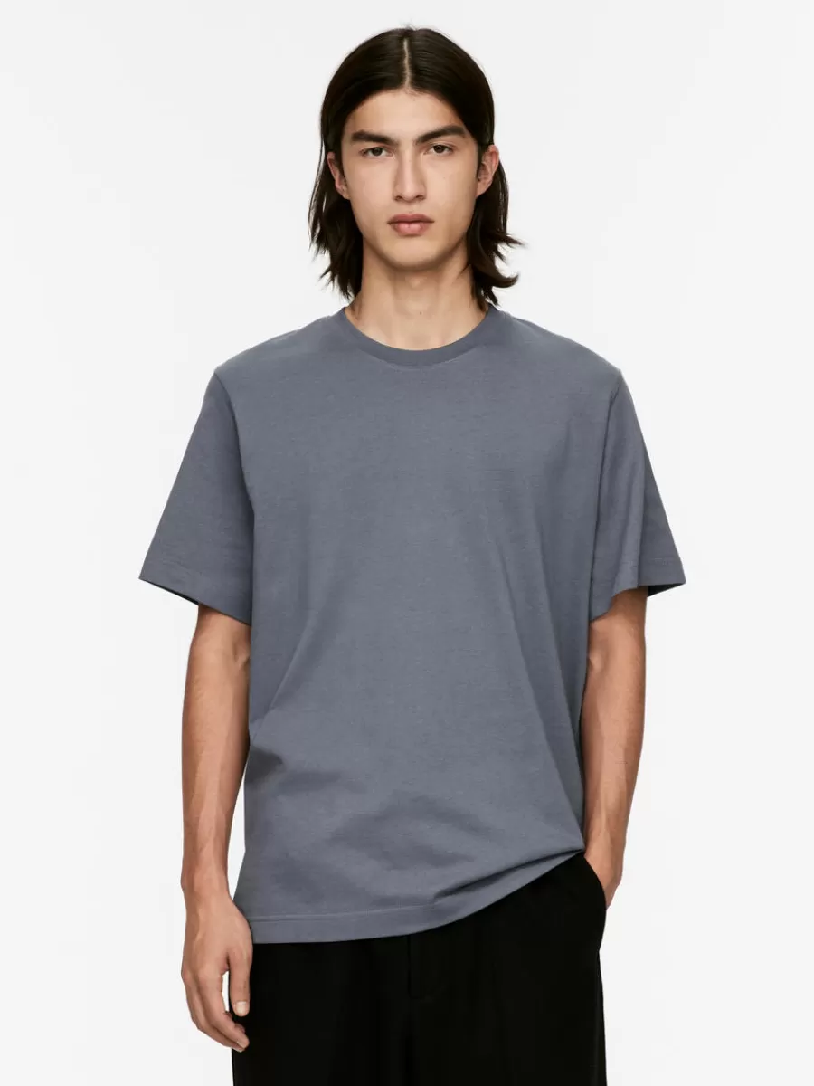 New ARKET Midweight T-Shirt Dusty Blue
