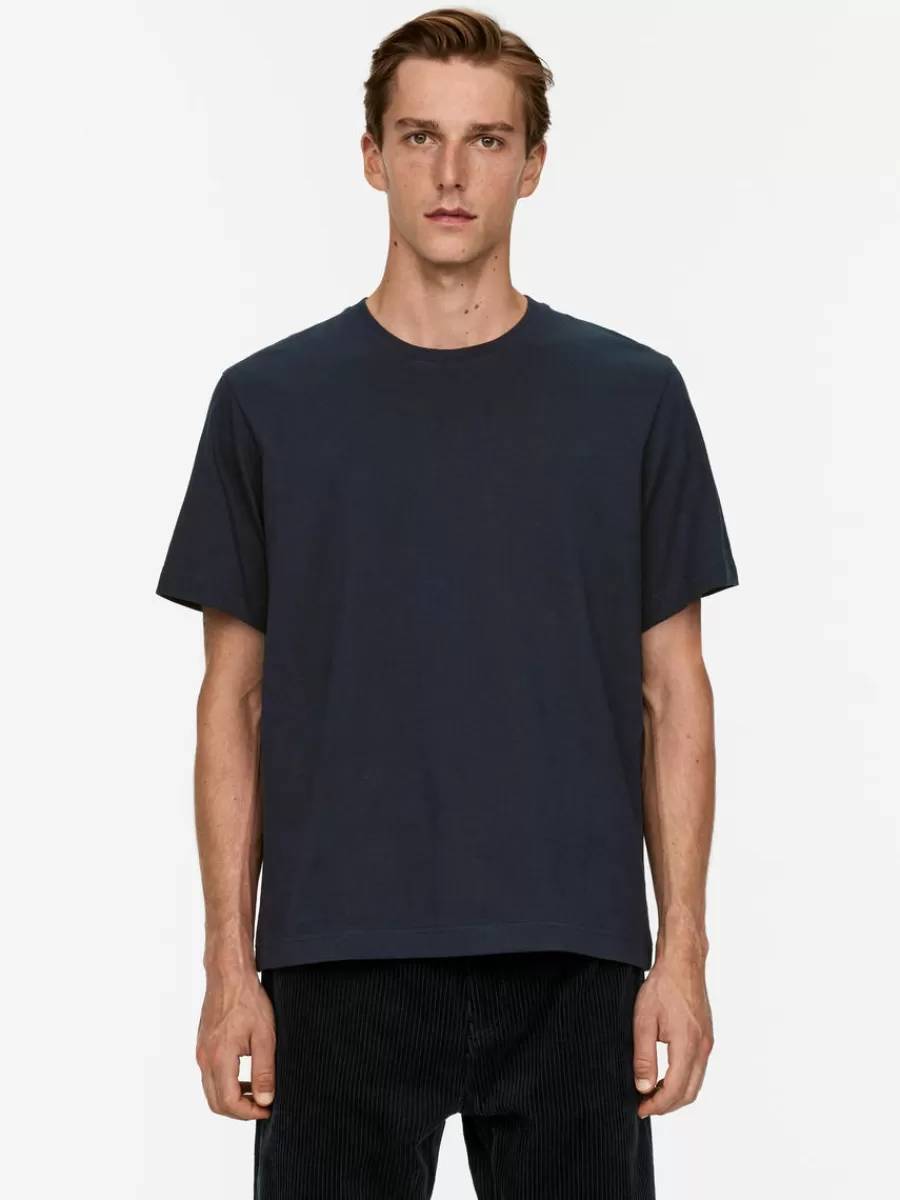 Best ARKET Midweight T-Shirt Dark Blue