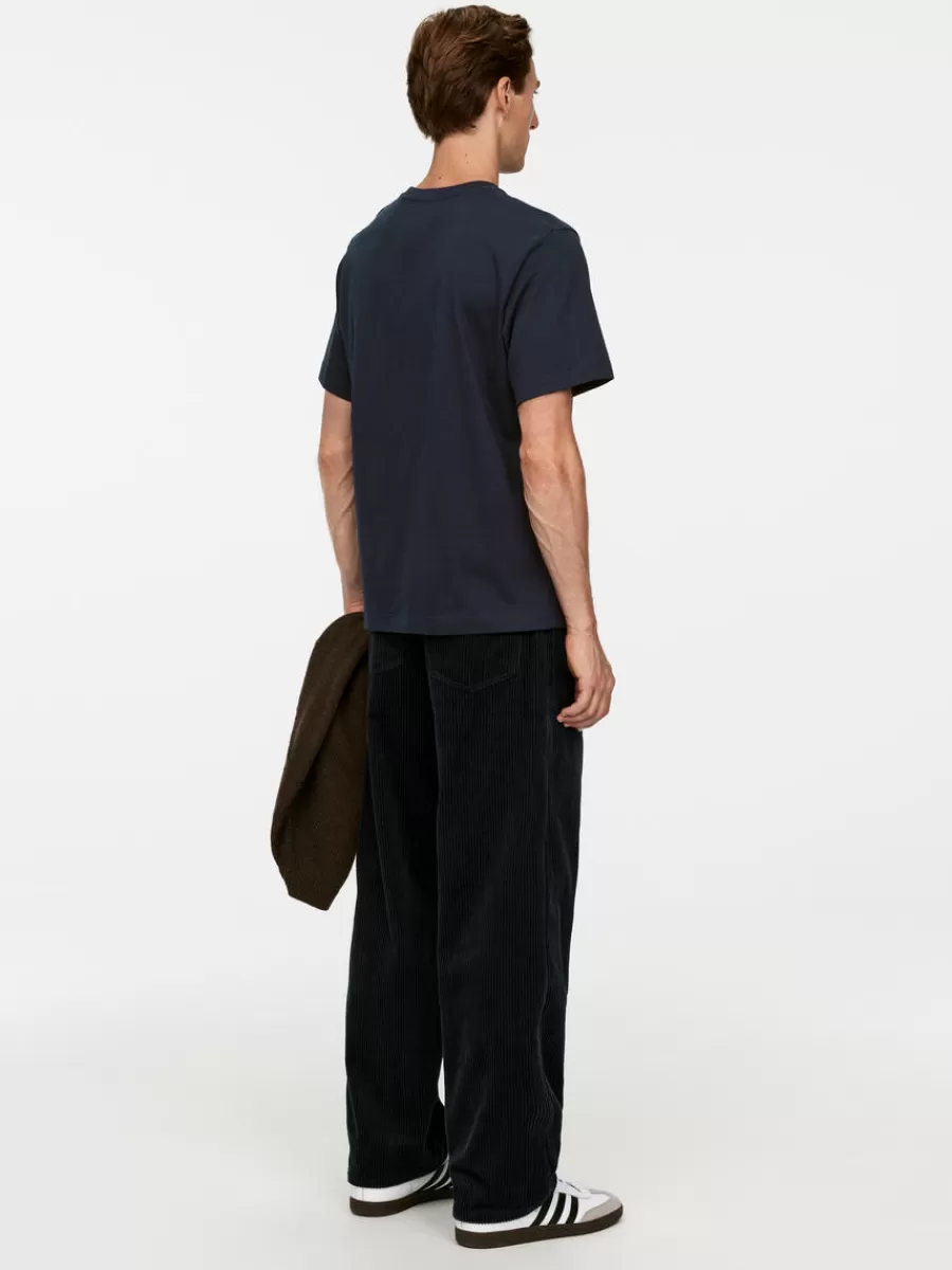 Best ARKET Midweight T-Shirt Dark Blue