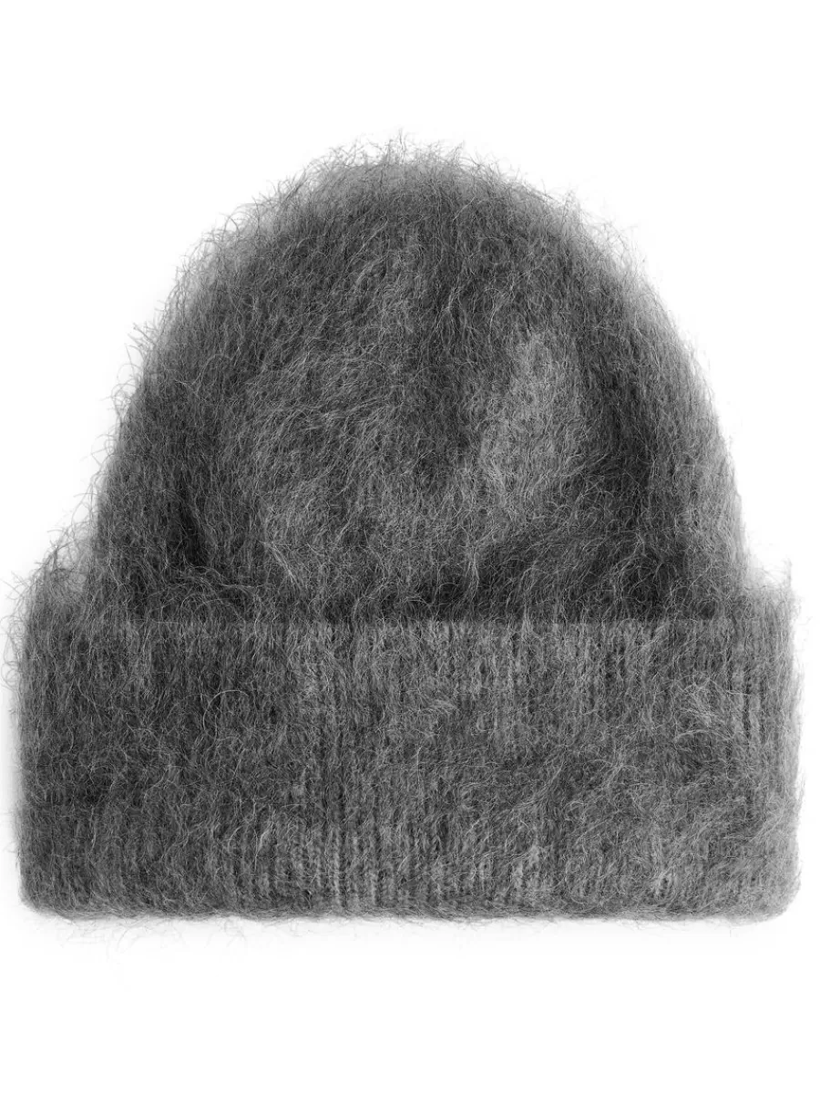 Fashion ARKET Mohair-Wool Blend Beanie Grey
