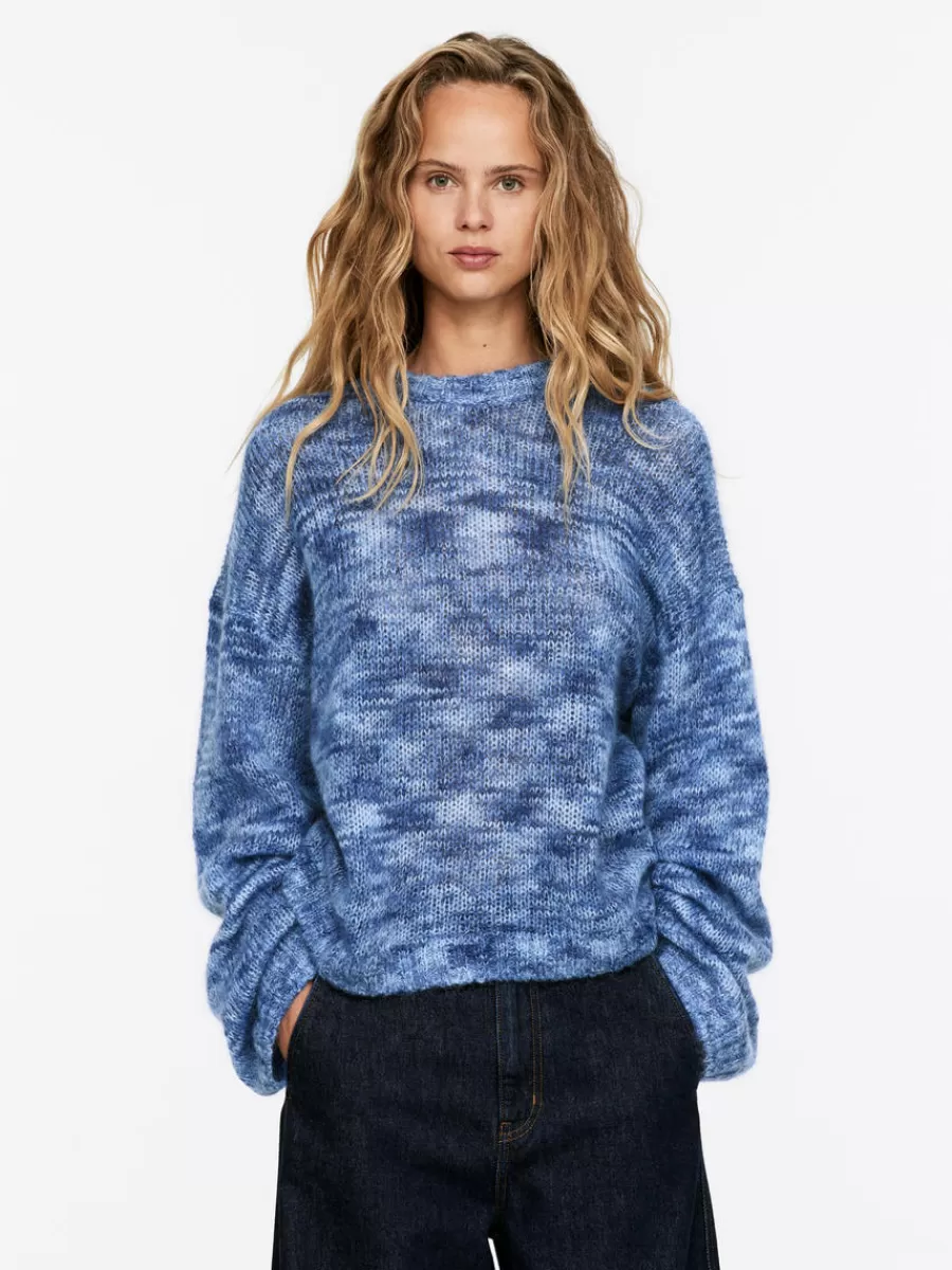 Sale ARKET Mohair-Wool Blend Jumper Blue Melange