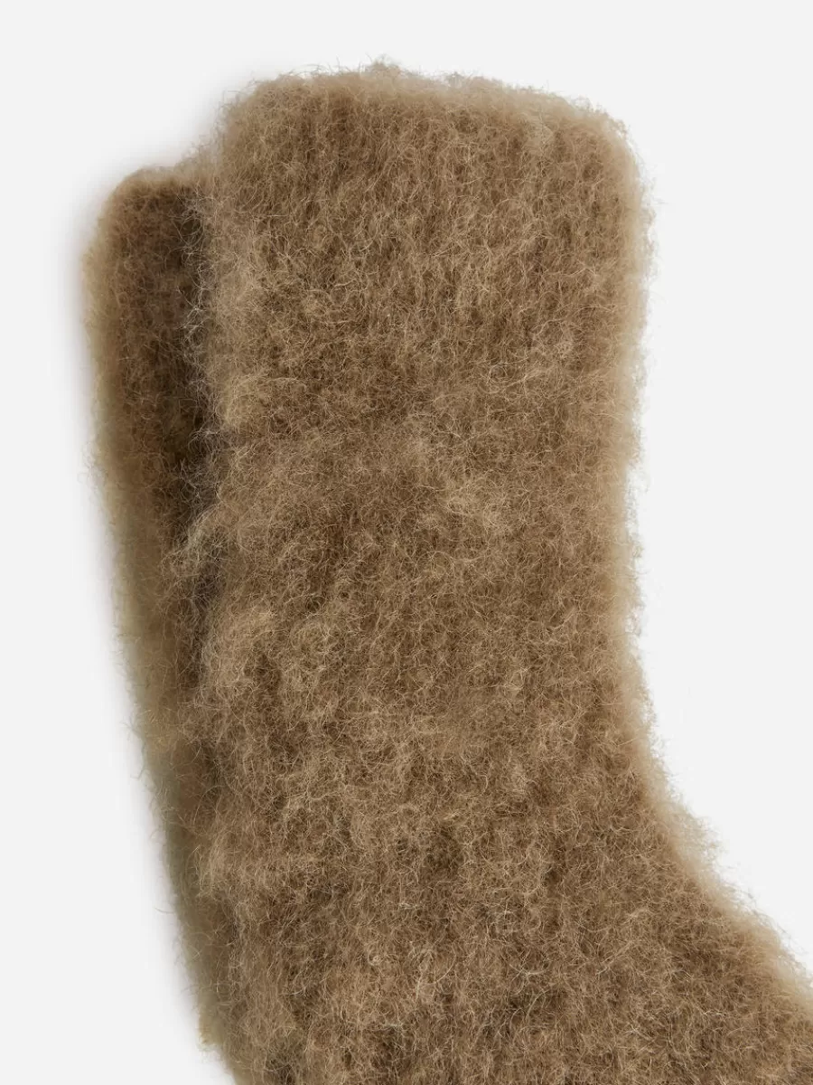 Hot ARKET Mohair-Wool Blend Socks Dark Beige