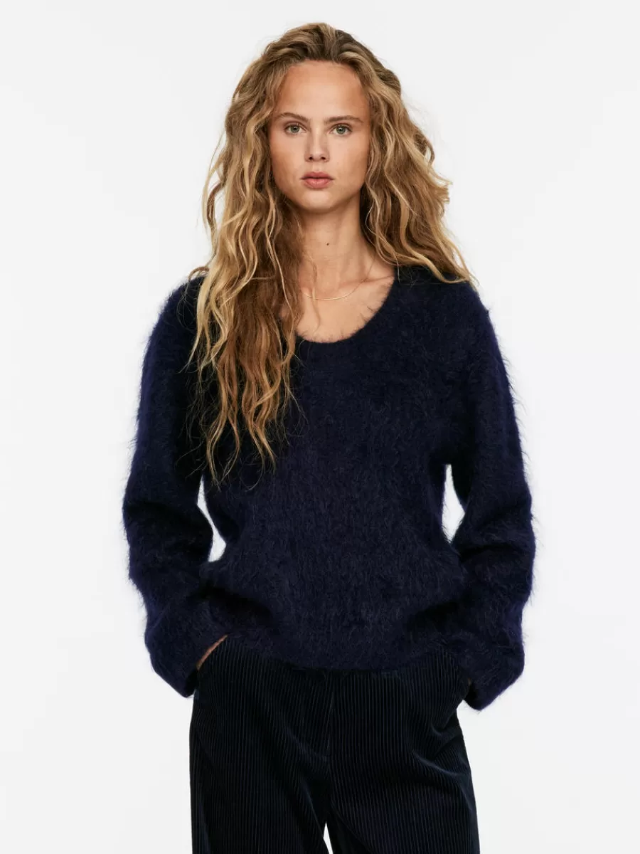 New ARKET Mohair-Wool Jumper Dark Blue