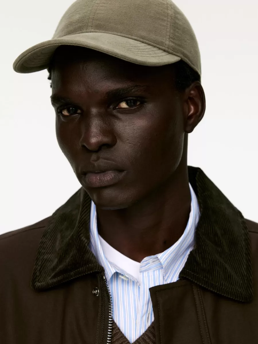 Discount ARKET Moleskin Cap Khaki Green