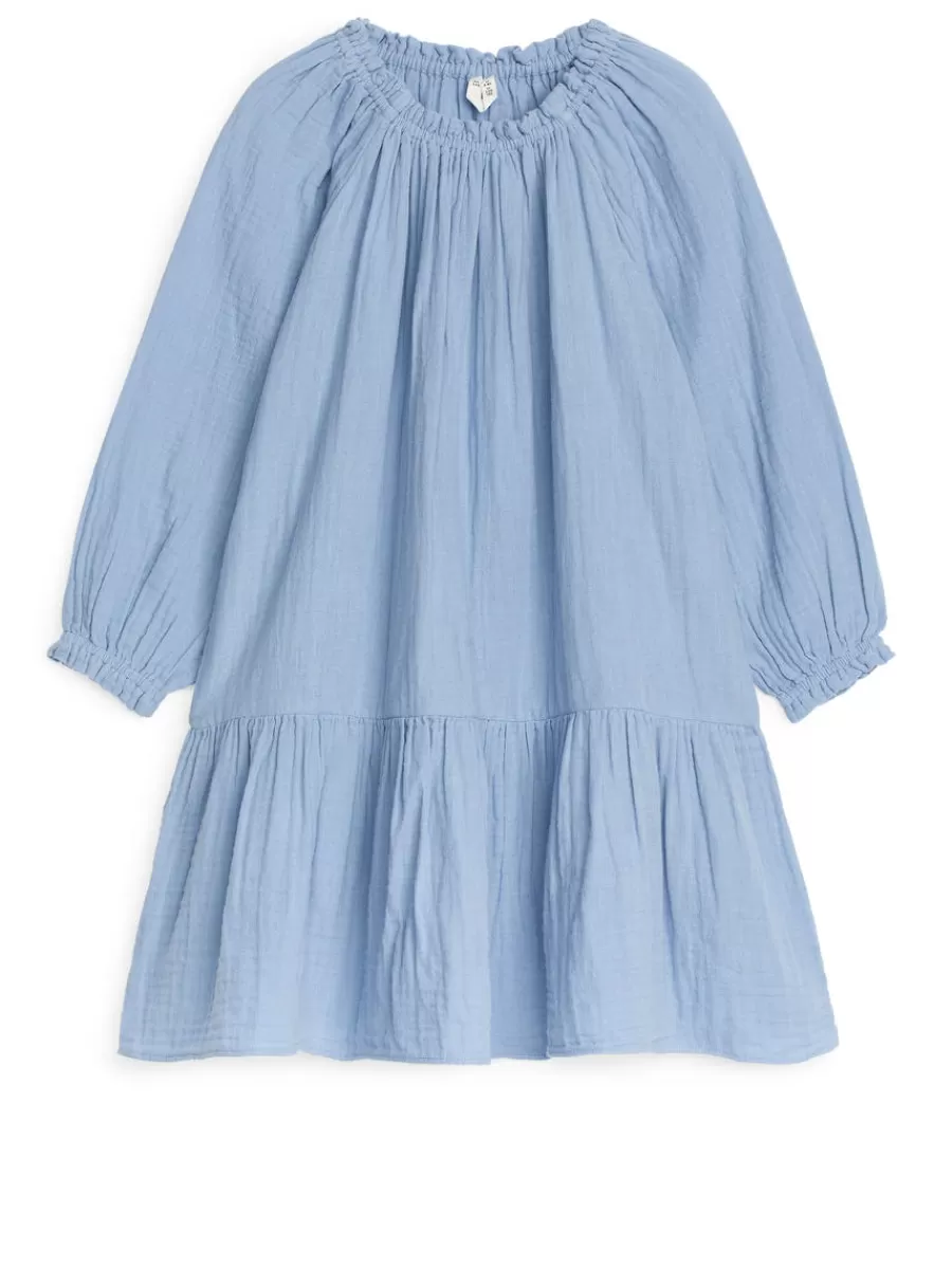 Cheap ARKET Muslin Dress Dusty Blue