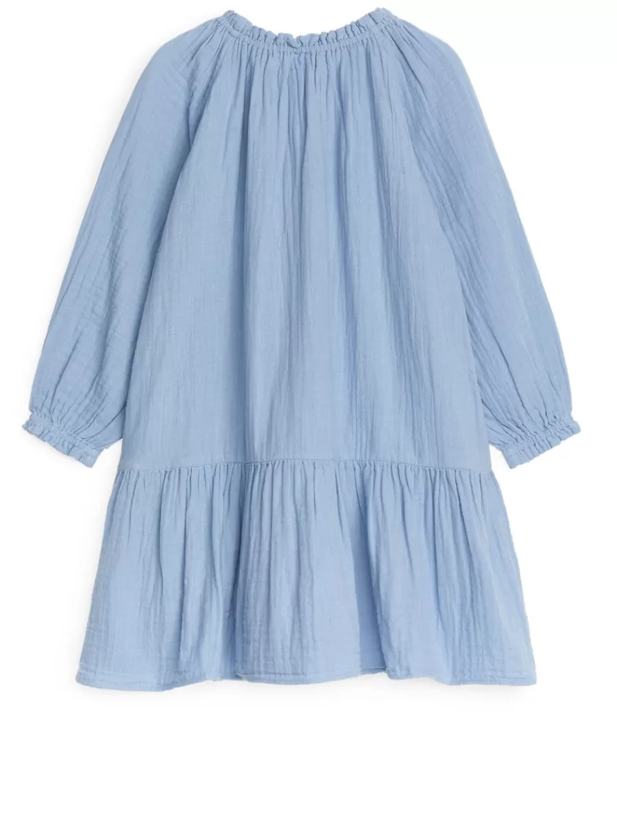 Cheap ARKET Muslin Dress Dusty Blue
