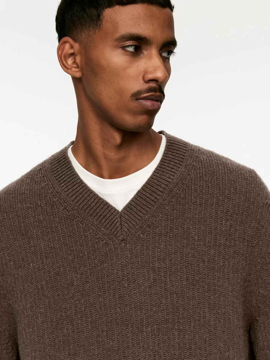 Cheap ARKET Nativa Wool Jumper Brown