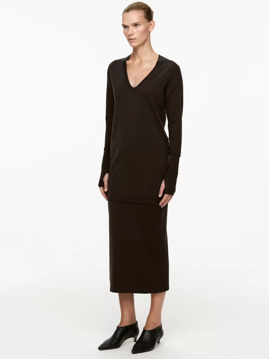 Best ARKET Nativa Wool Jumper Dark Brown