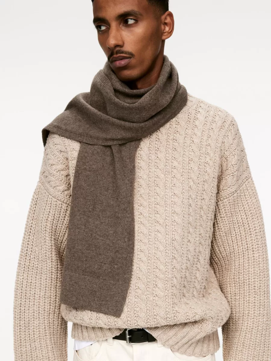 Clearance ARKET Nativa Wool Scarf Brown