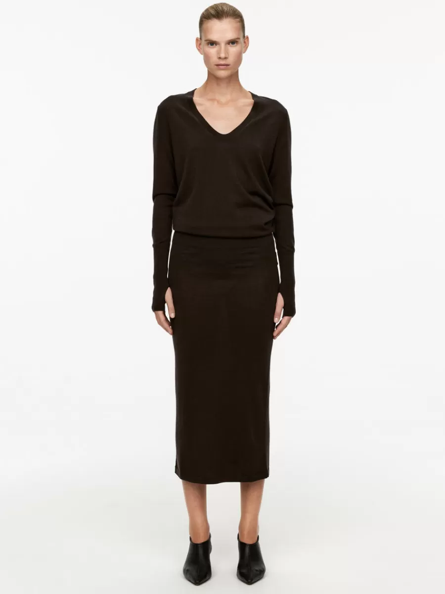 Best Sale ARKET Nativa Wool Skirt Mole