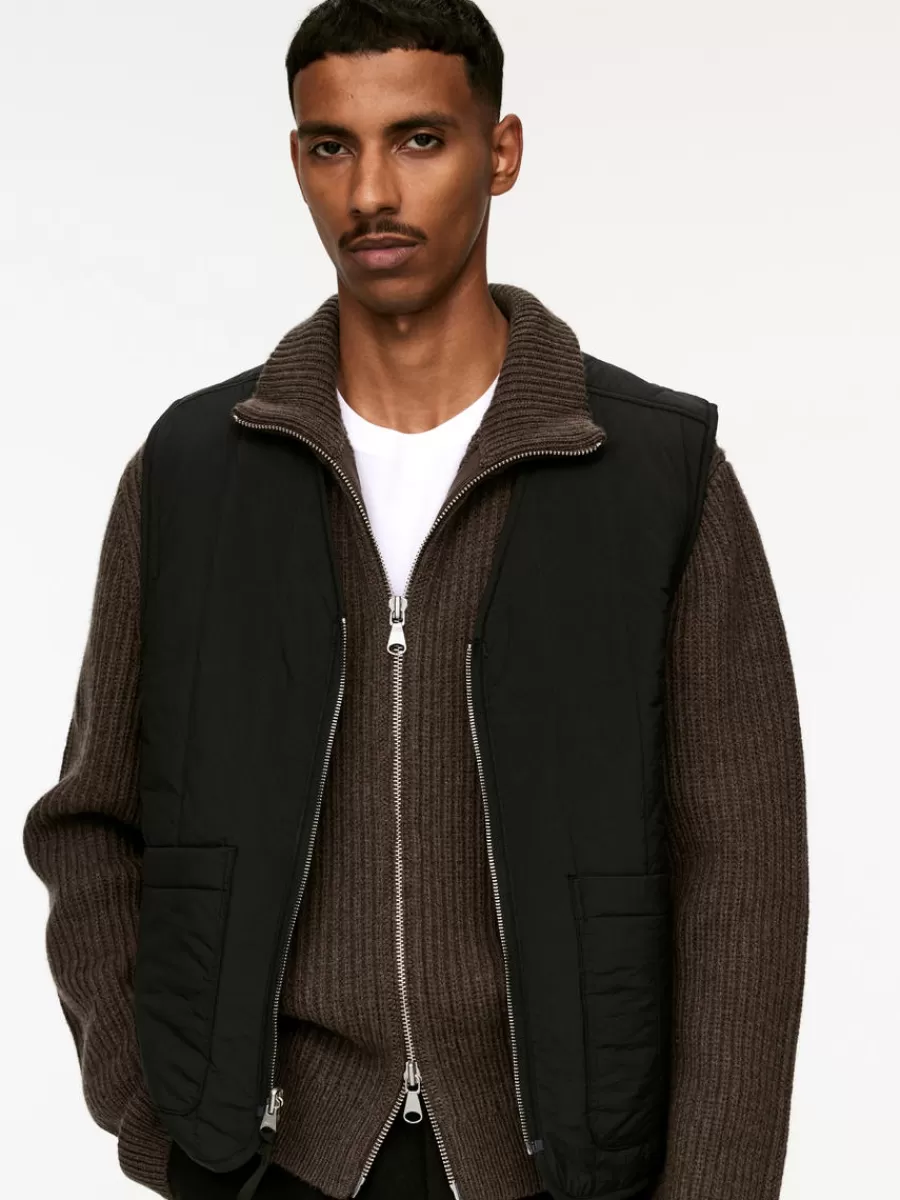 Online ARKET Nativa Wool Zip Cardigan Brown