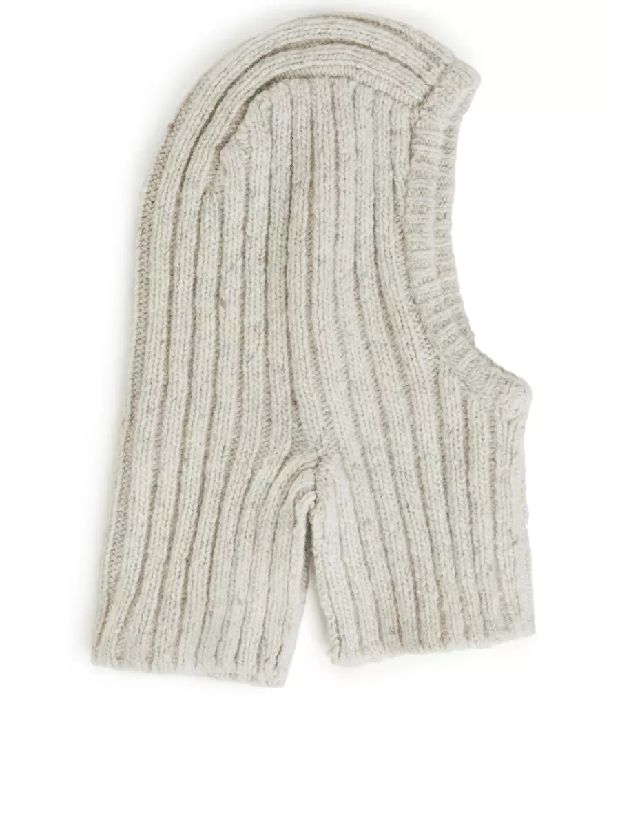 New ARKET Neps Wool Hood Off White/Neps