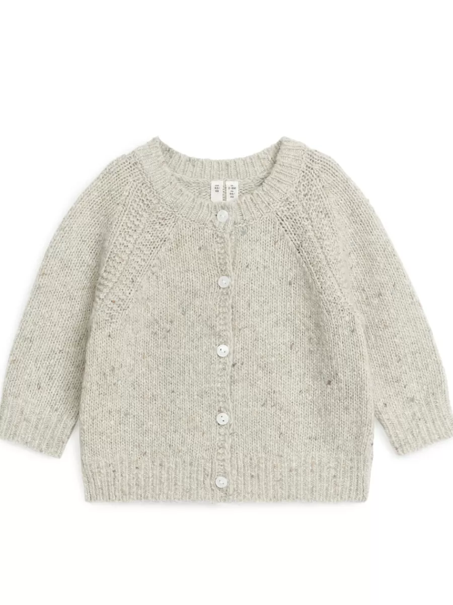 Best Sale ARKET Neps Wool-Blend Cardigan Beige