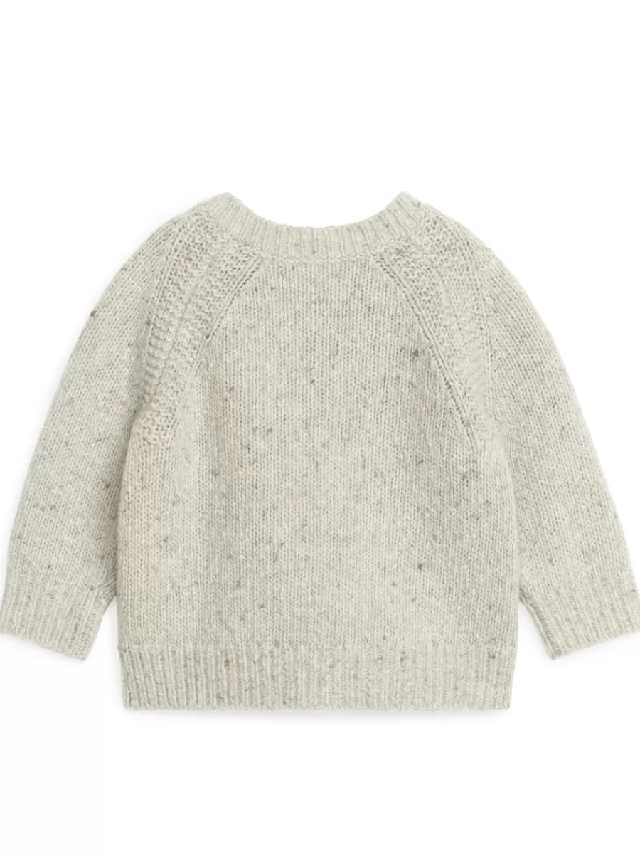 Best Sale ARKET Neps Wool-Blend Cardigan Beige