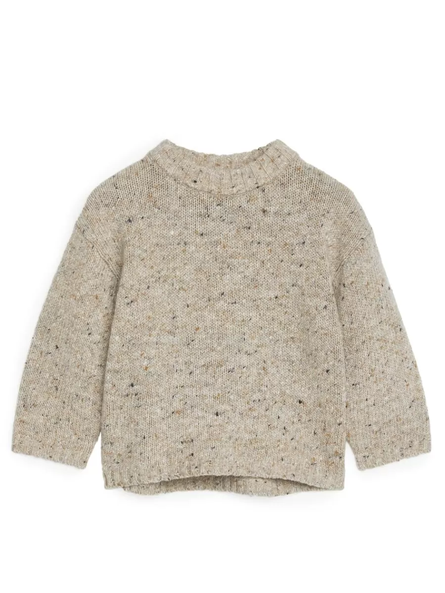 Online ARKET Neps Wool-Blend Jumper Beige Melange