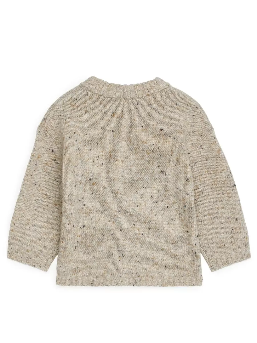 Online ARKET Neps Wool-Blend Jumper Beige Melange