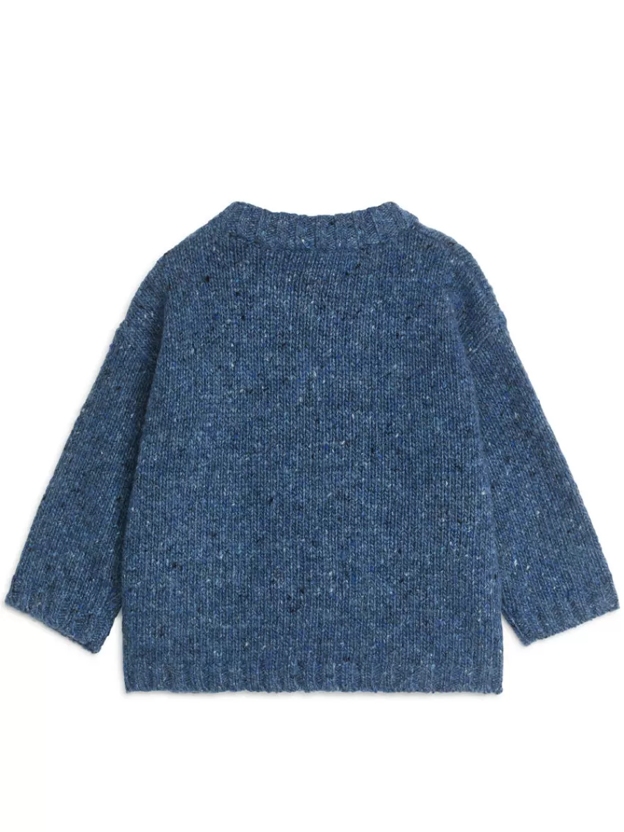 Clearance ARKET Neps Wool-Blend Jumper Blue