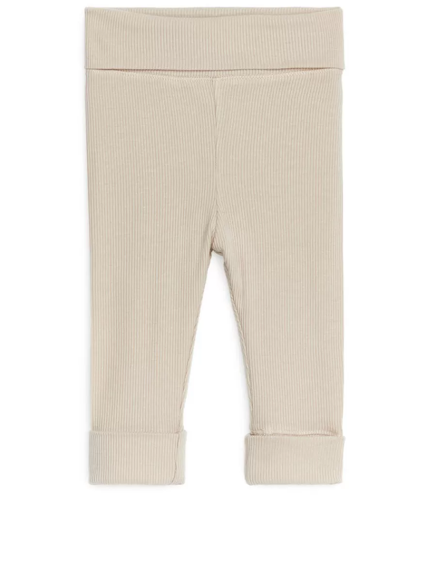 Outlet ARKET Newborn Smooth Rib Leggings Beige