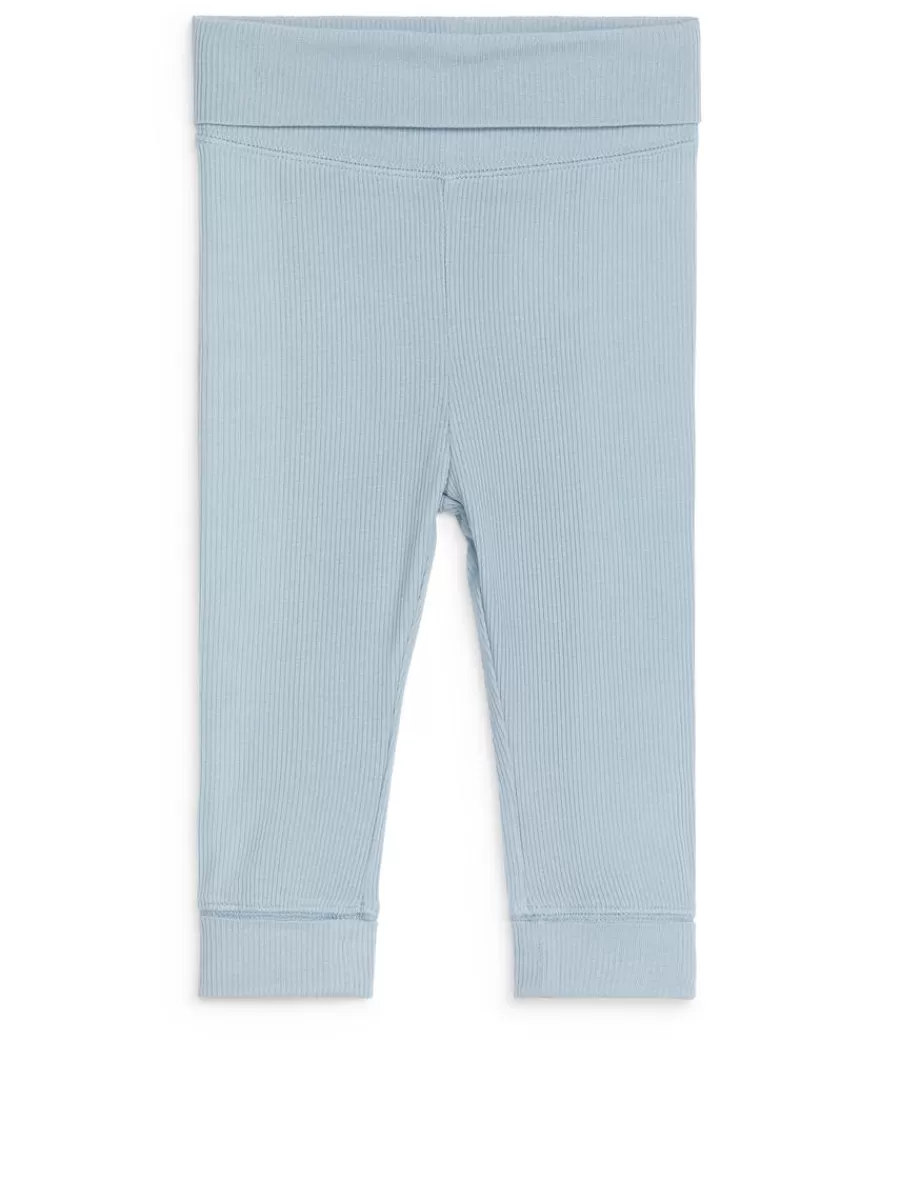 Cheap ARKET Newborn Smooth Rib Leggings Dusty Blue